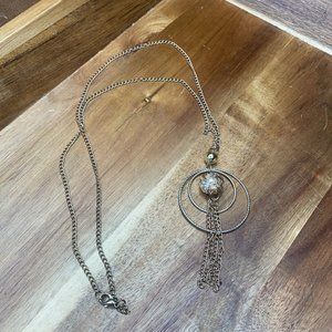 Double Hoop Tassel Long Boho Chain Necklace
